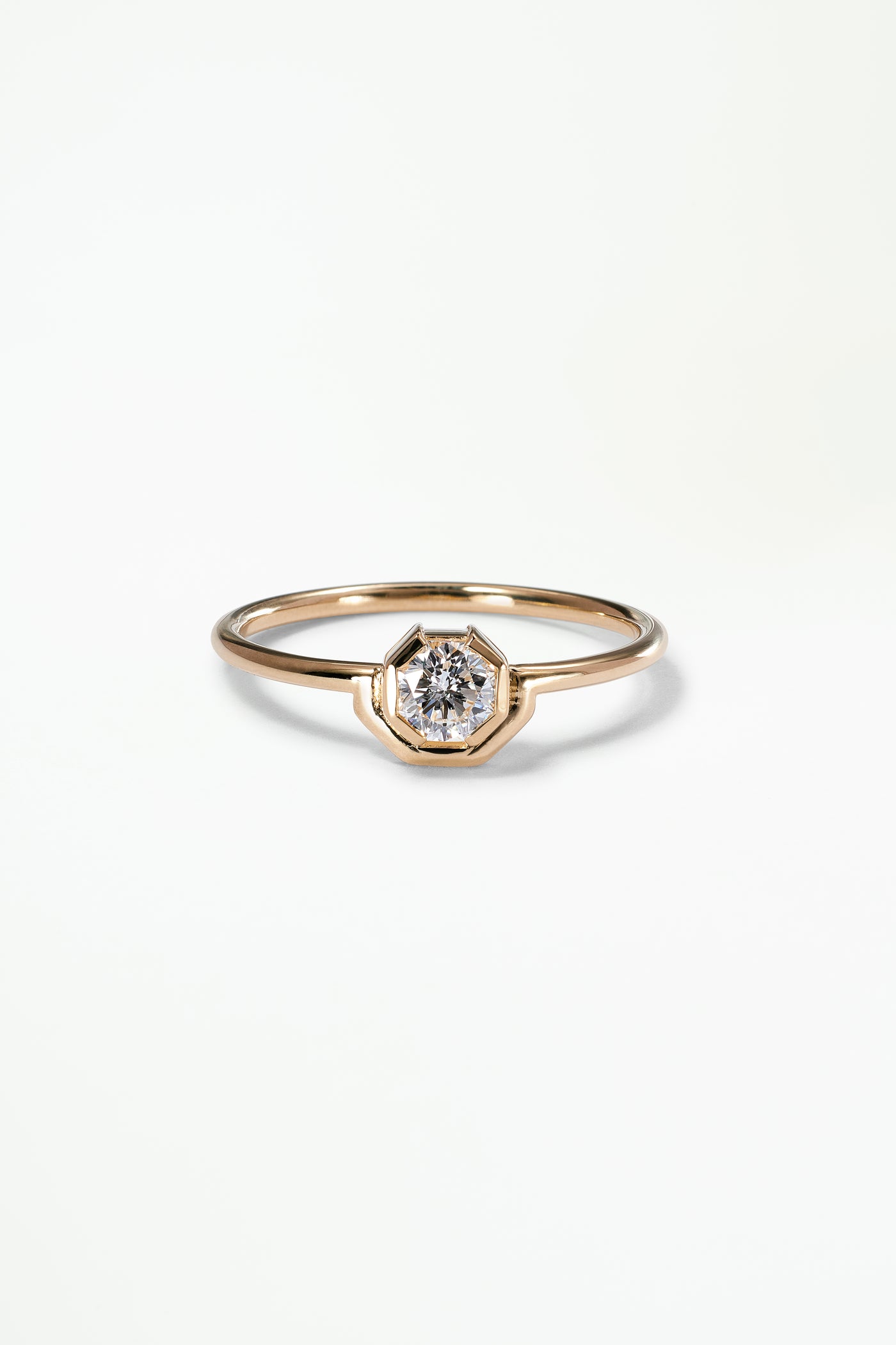One of a Kind Brilliant Octagon Cut Diamond Nestled Ring No. 8