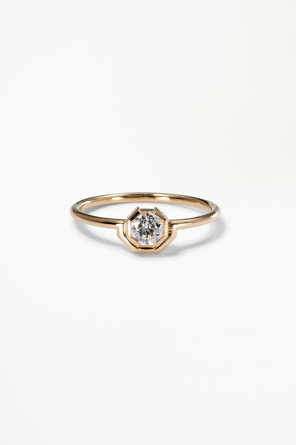 One of a Kind Brilliant Octagon Cut Diamond Nestled Ring No. 8