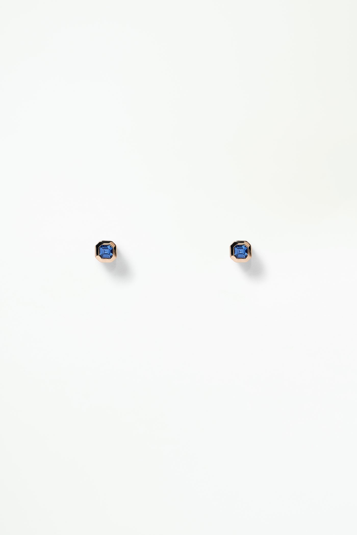 Asscher Sapphire Stud -  Single