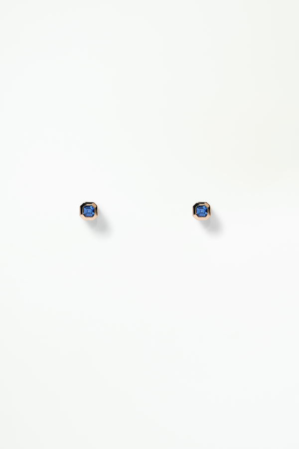 Asscher Sapphire Stud -  Single