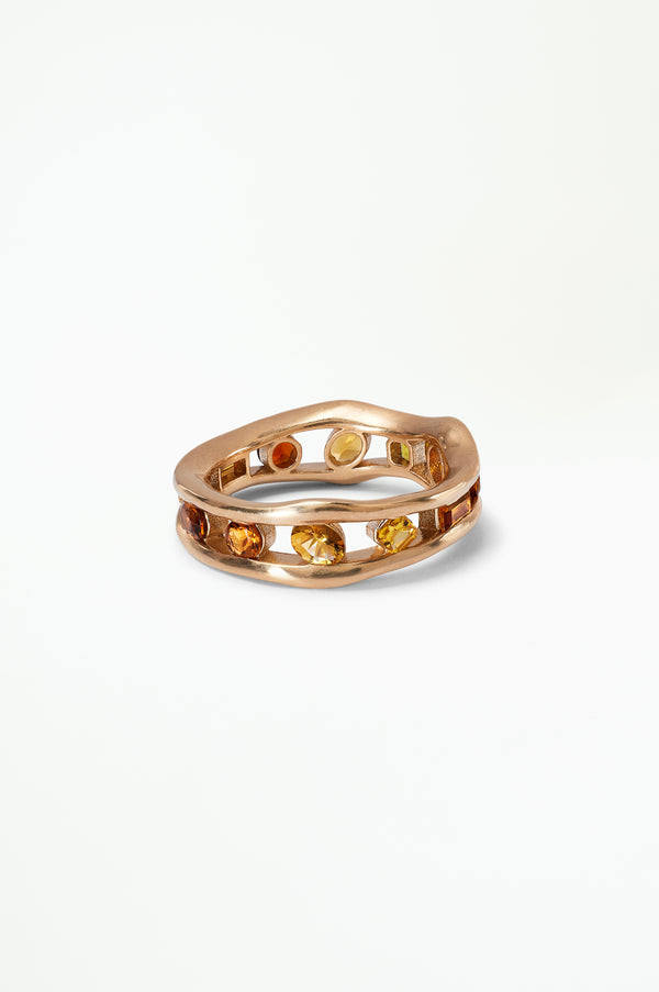 Float Ring - Sapphire & Citrine