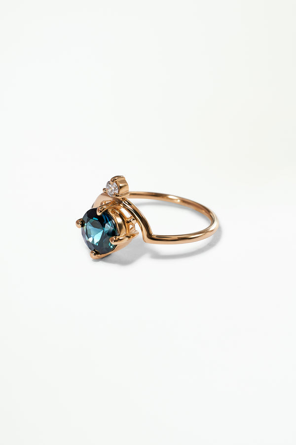 One of a Kind Brilliant Cut Sapphire Nestled Ring No. 4