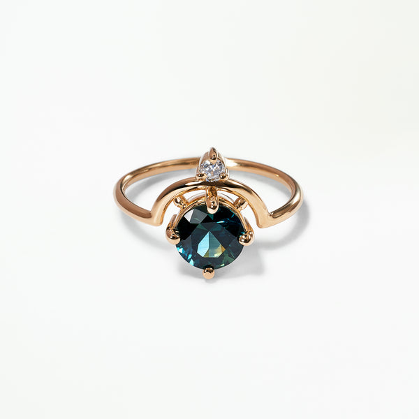 One of a Kind Brilliant Cut Sapphire Nestled Ring No. 4