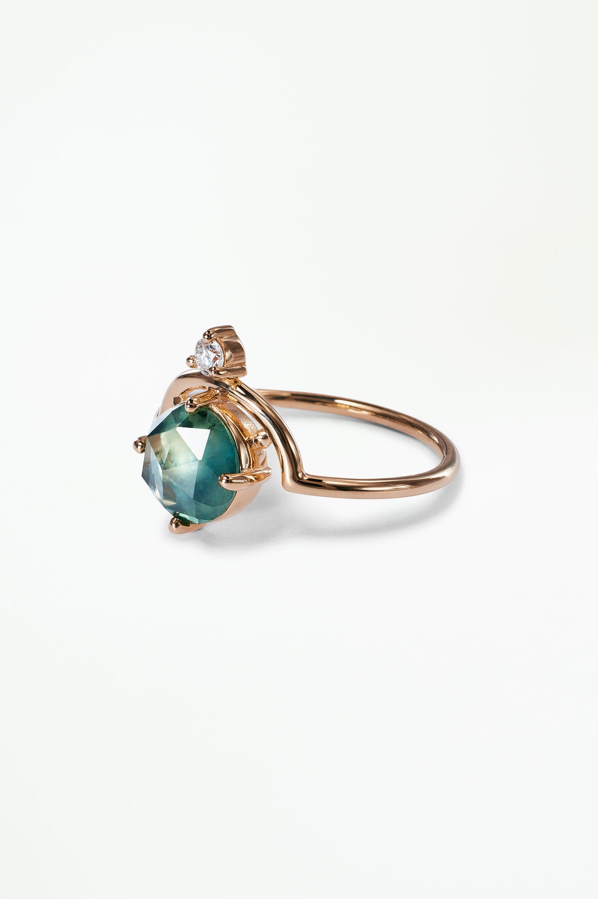 Rose Cut Sapphire Nestled Ring No. 21