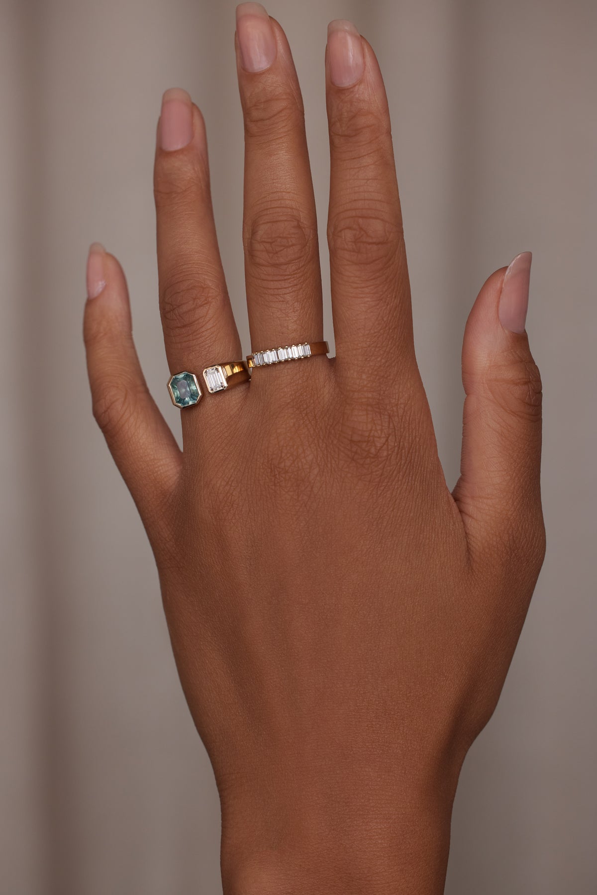 Emerald Cut Sapphire Dyad Signet Ring No. 19