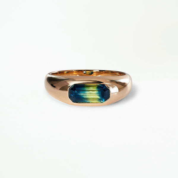 One Of A Kind Emerald Cut Sapphire Soft Signet No. 1