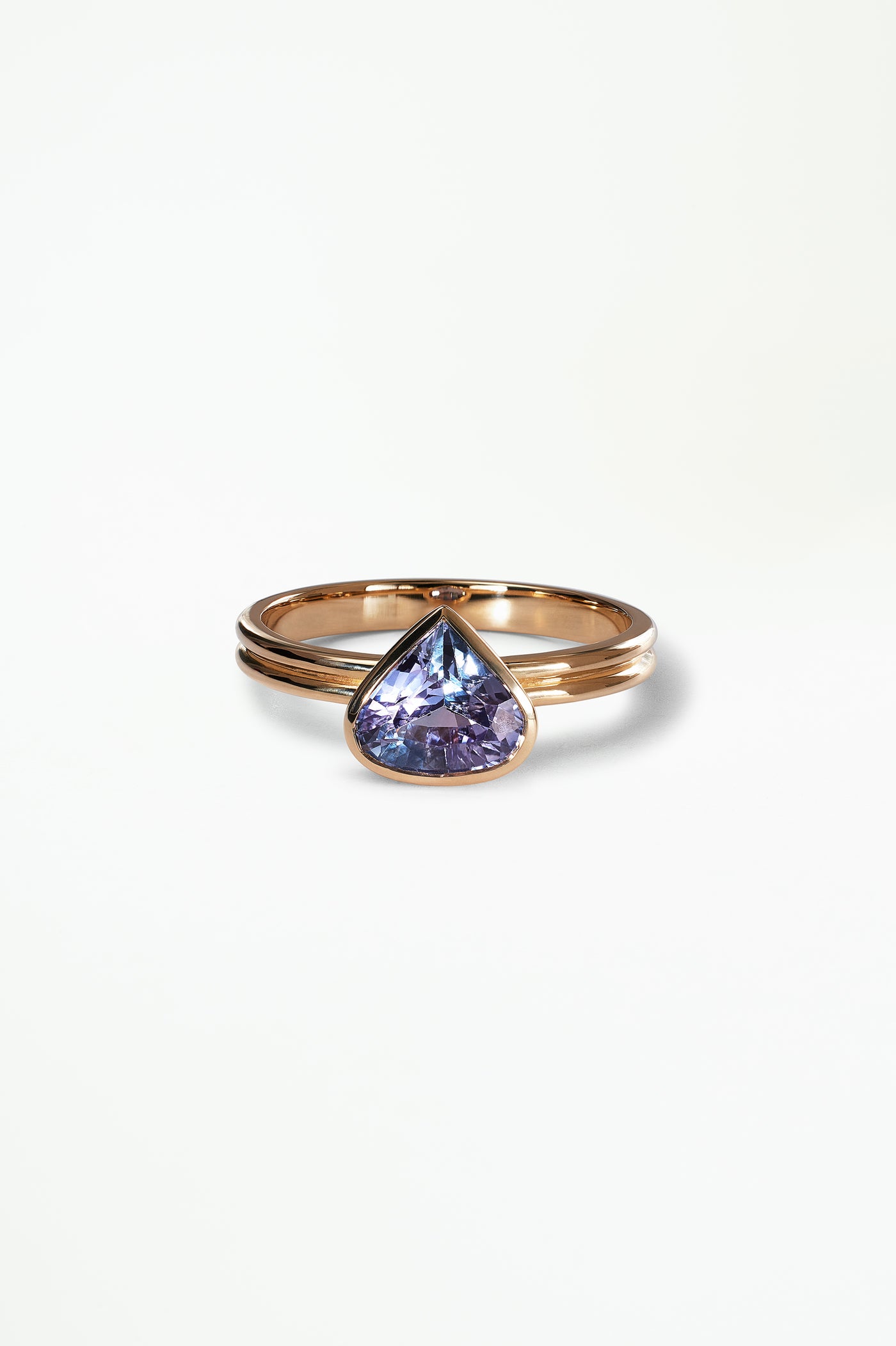 One Of A Kind Ridge Ring Set - Pear Cut Sapphire