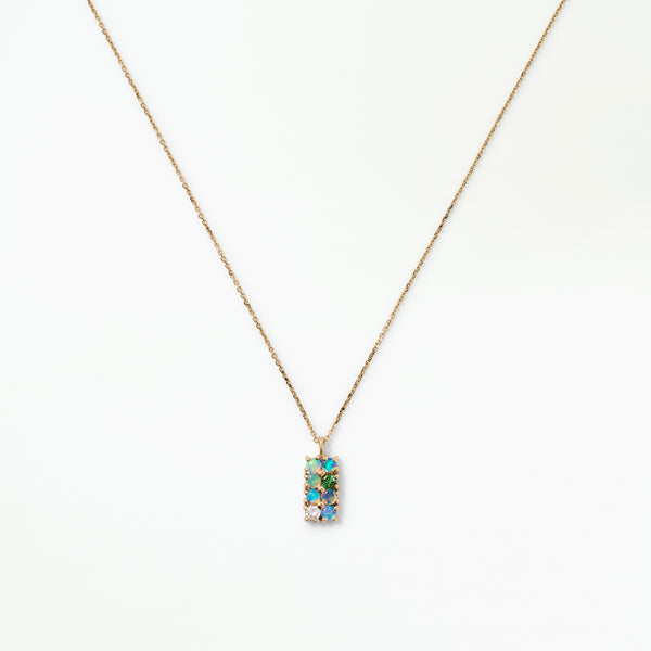 Opal, Diamond, and Tourmaline Lattice Necklace