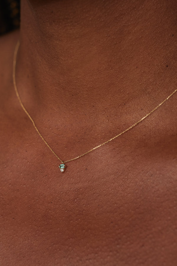 Diamond and Tourmaline Column Necklace