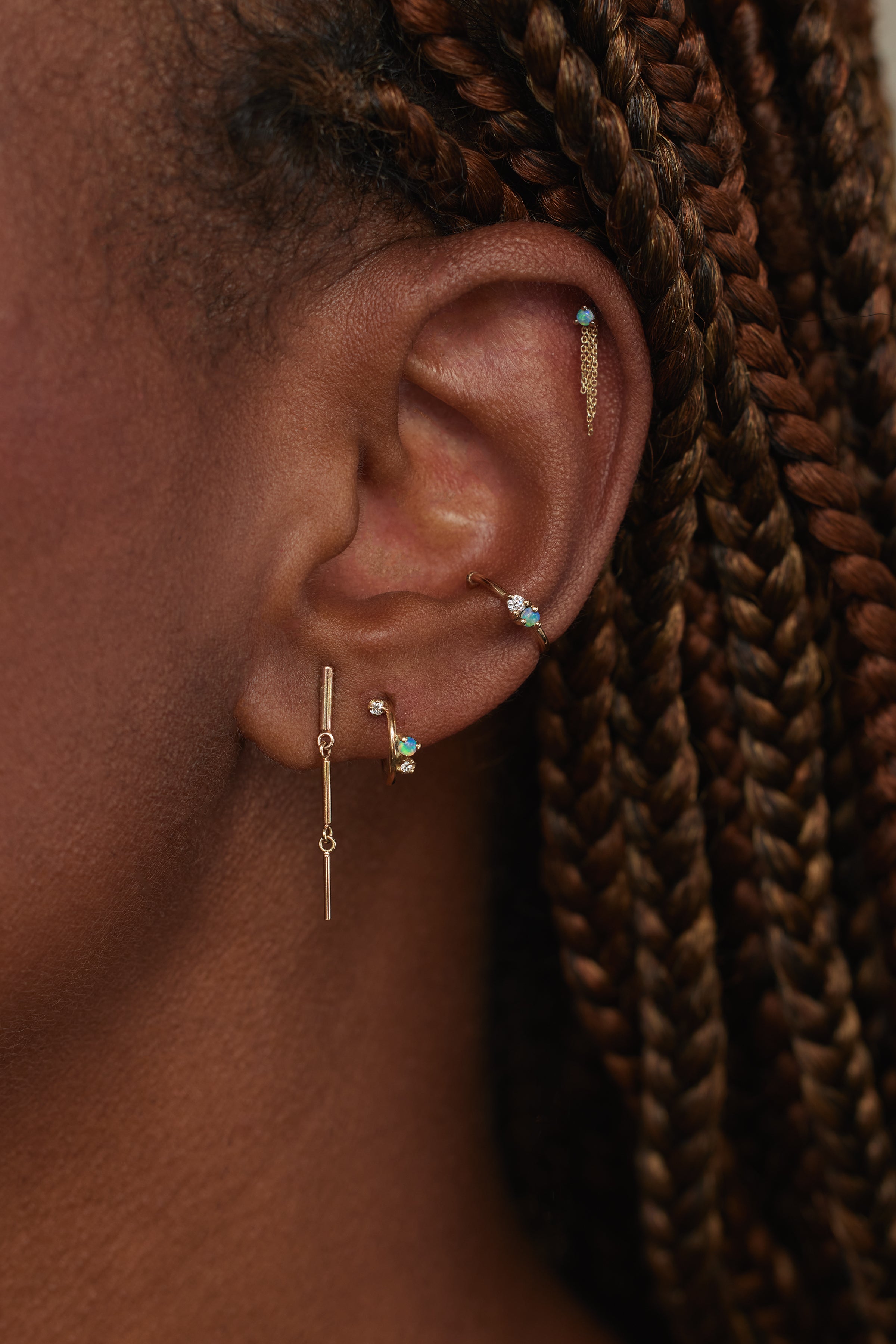 Opal and Diamond Two-Step Ear Cuff – WWAKE