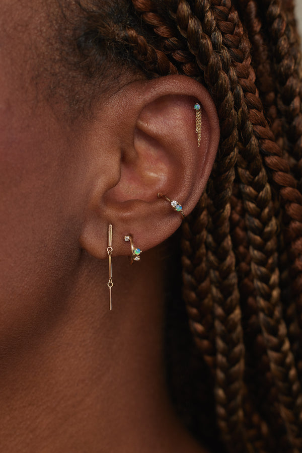 Opal and Diamond Two-Step Ear Cuff