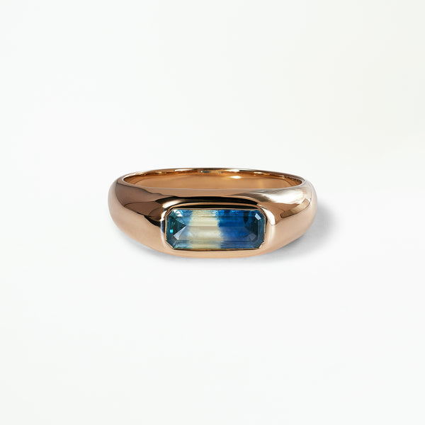 One Of A Kind Emerald Cut Sapphire Soft Signet No. 2