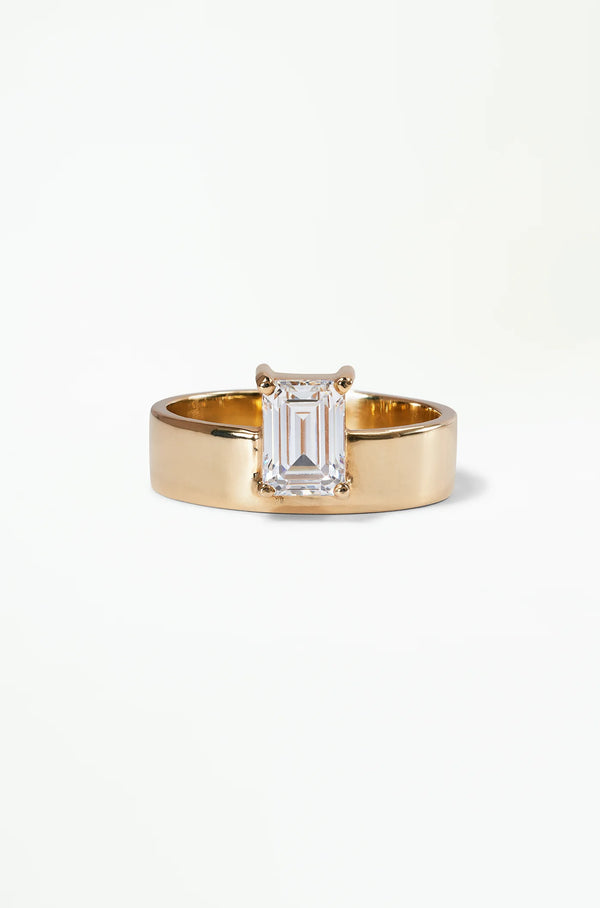 [TEST] Large Vertical Emerald Cut Monolith Ring