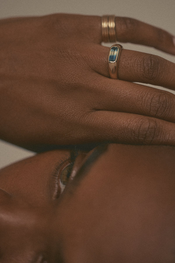 One Of A Kind Emerald Cut Sapphire Soft Signet No. 2