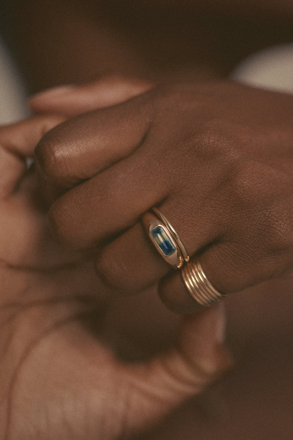 One Of A Kind Emerald Cut Sapphire Soft Signet No. 2