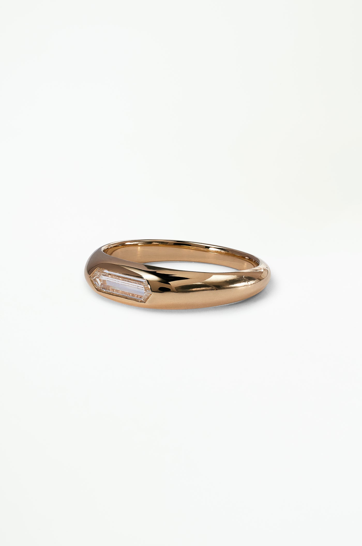 One Of A Kind Hex Cut Diamond Soft Signet No.3