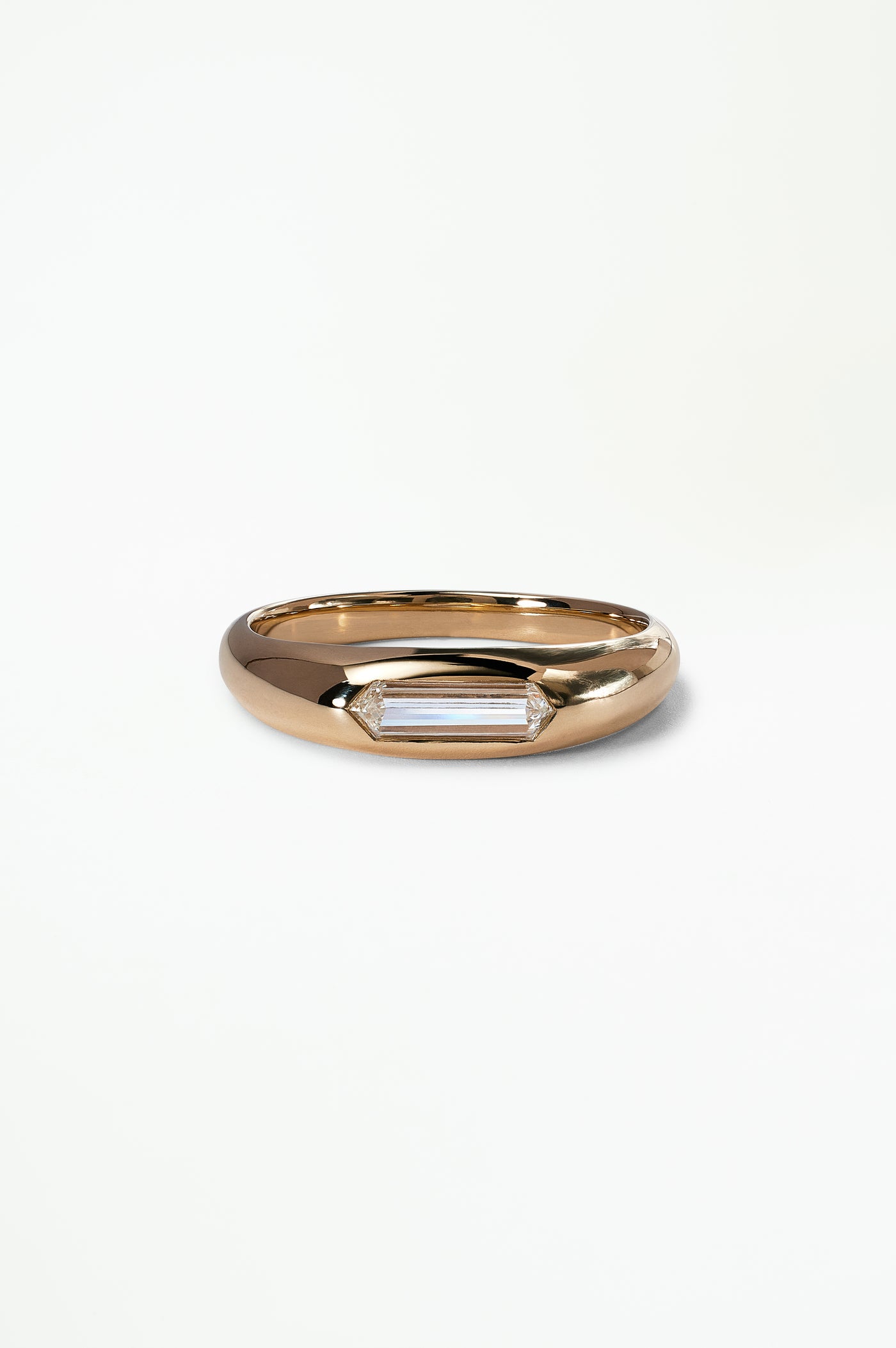 One Of A Kind Hex Cut Diamond Soft Signet No.3