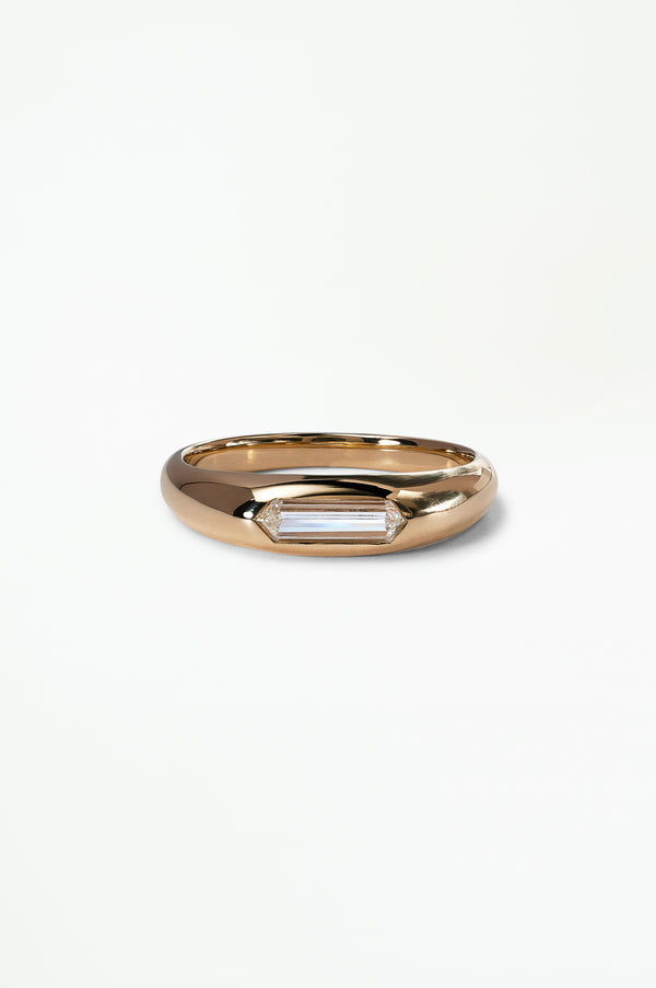 One Of A Kind Hex Cut Diamond Soft Signet No.3