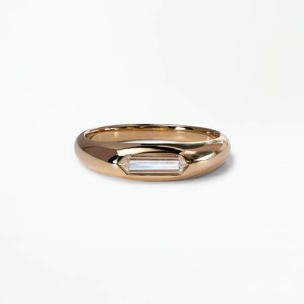 One Of A Kind Hex Cut Diamond Soft Signet No.3