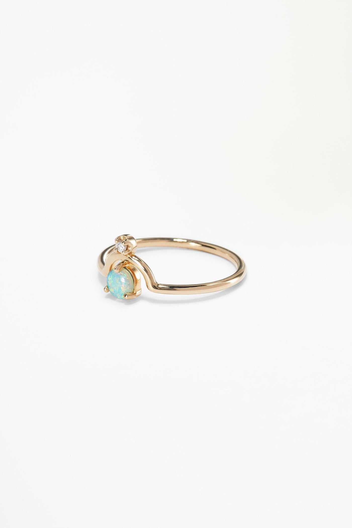 Nestled Opal and Diamond Ring