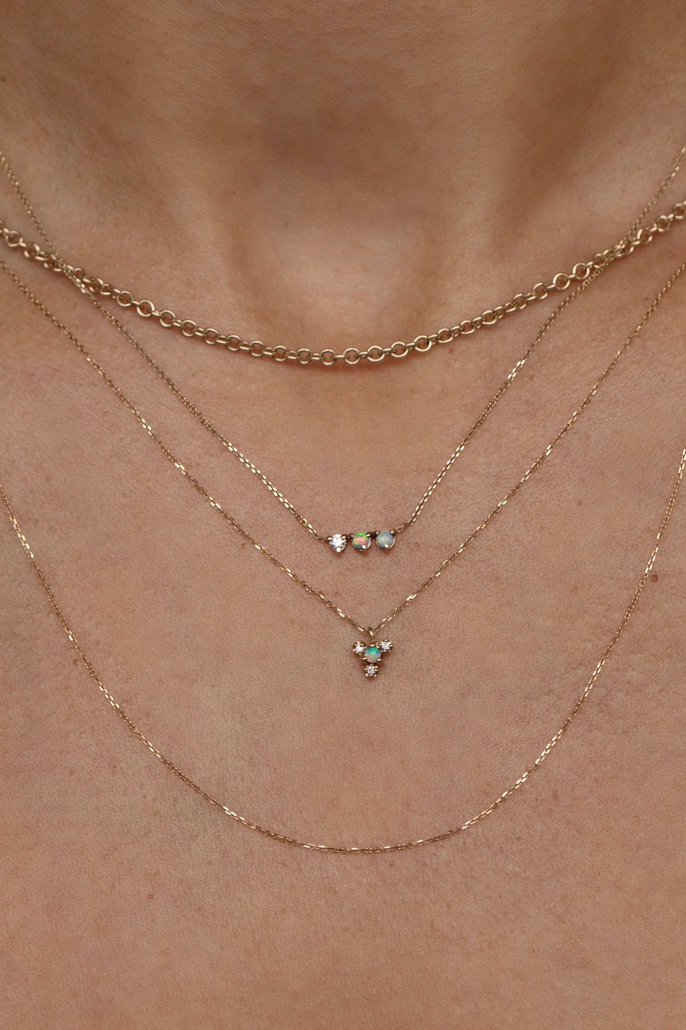 Three-Step Diamond Necklace Size 3mm 16 | WWAKE