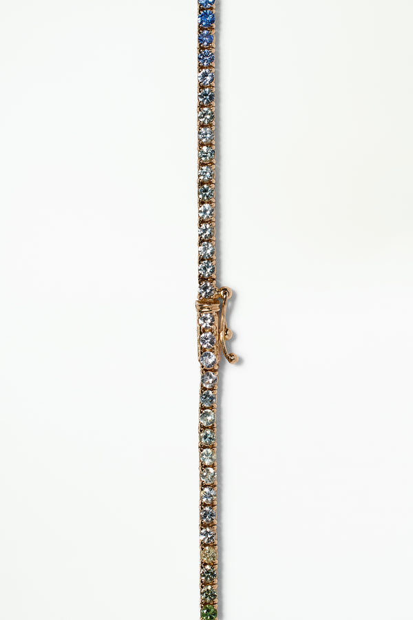 One of a Kind Sapphire & Tourmaline Tennis Necklace