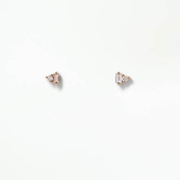 Diamond Column Stud Earring - Single