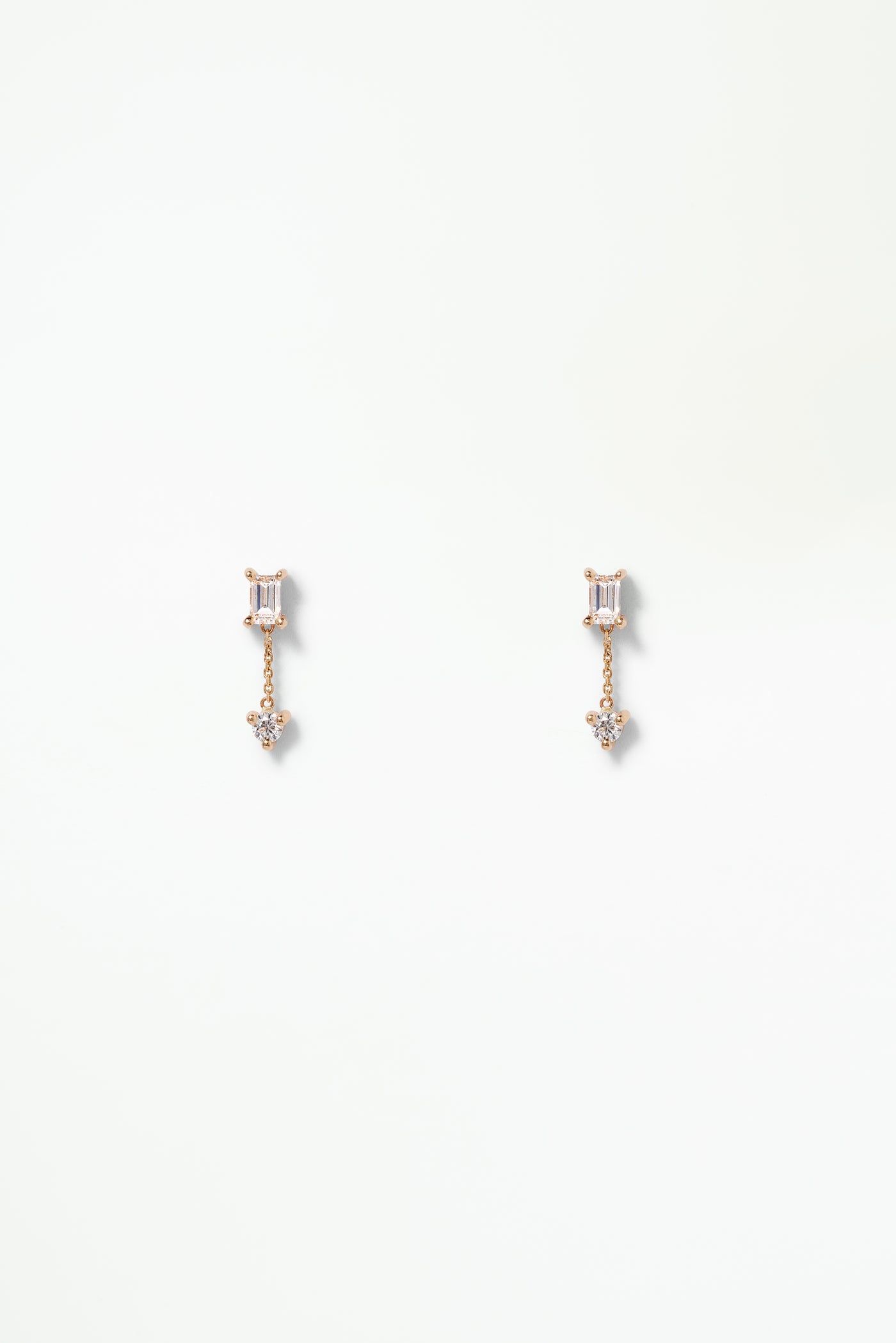 Fancy Diamond Two-Step Chain Earring - Single