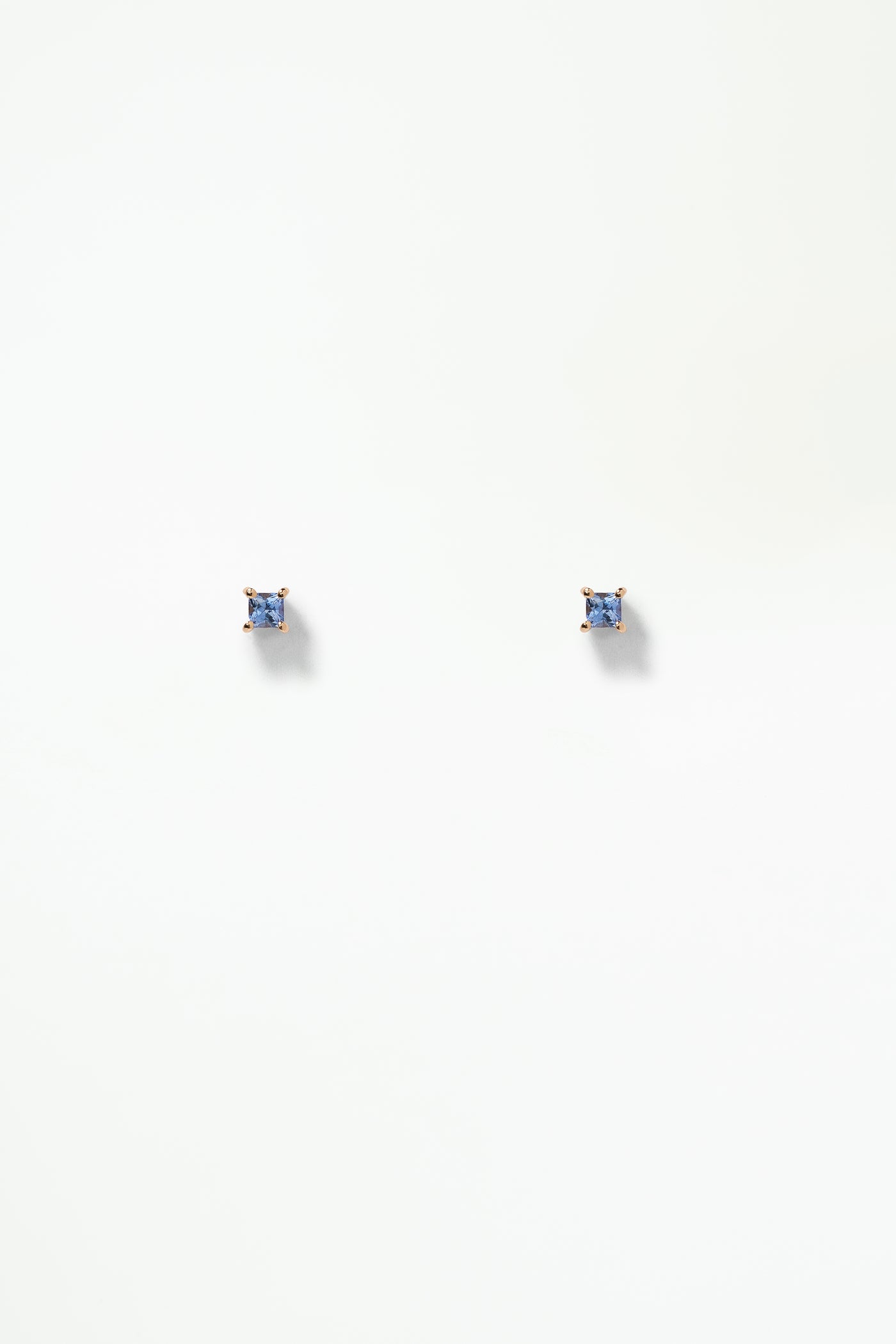 Princess Cut Sapphire Stud Earring - Flat Back - Single