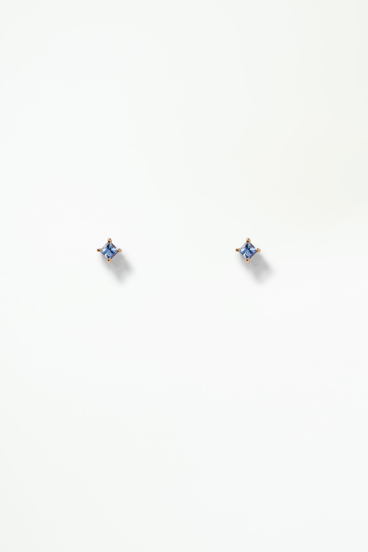 Princess Cut Sapphire Stud Earring - Flat Back - Single