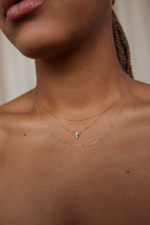 Diamond and Opal Nestled Necklace