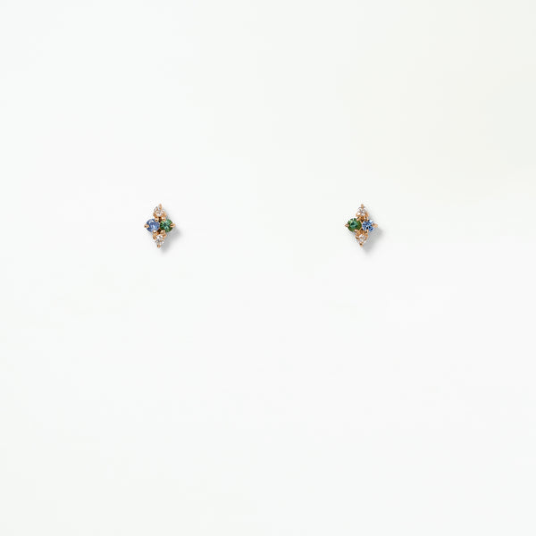 Sapphire, Tourmaline, and Diamond Covey Earring - Single