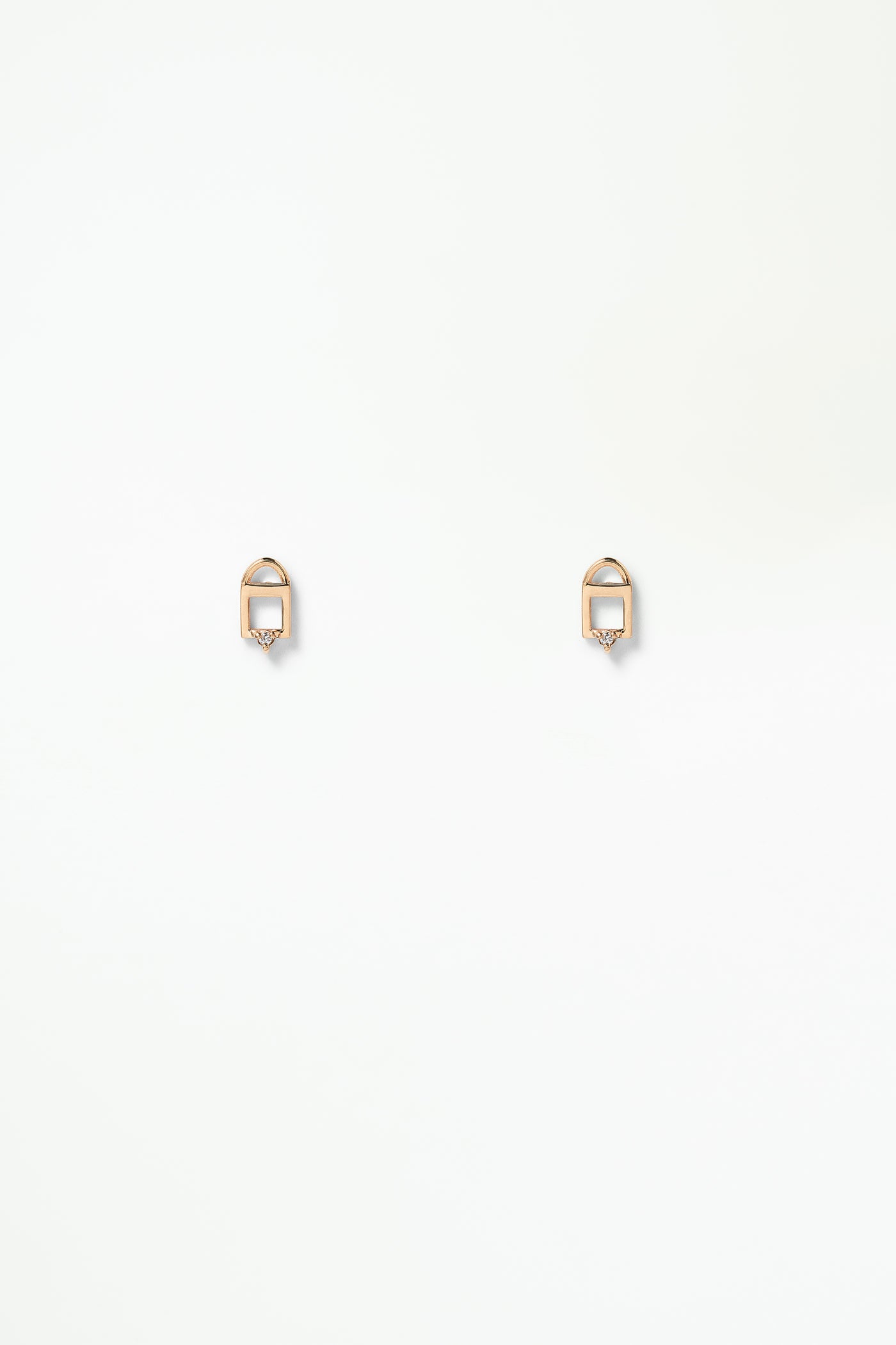 Diamond Padlock Stud Earring - Single