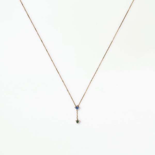 Fancy Sapphire and Tourmaline Two-Step Chain Necklace