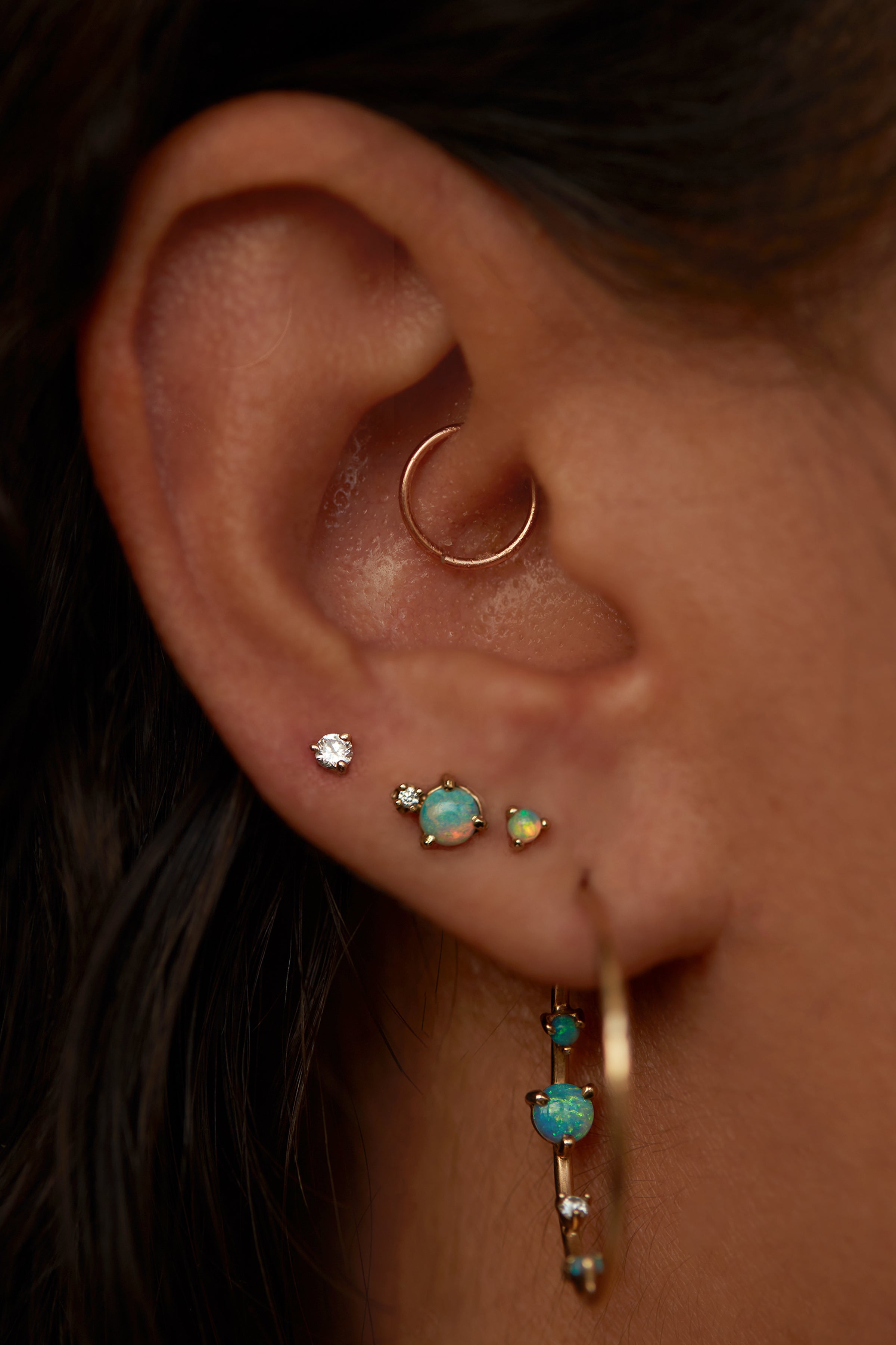 Classic Opal Diamond Earring Single – WWAKE - Main Image