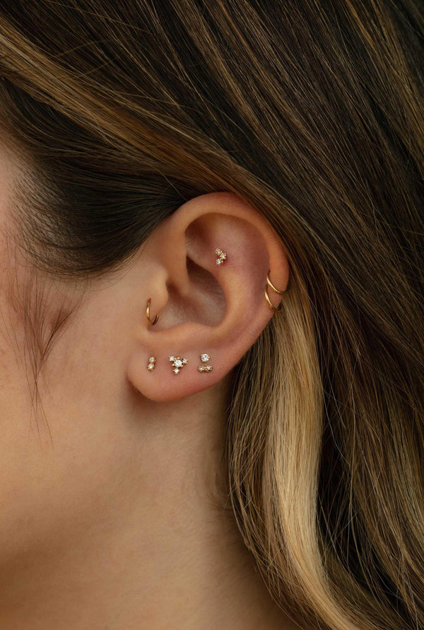 Artisan Polished Heart 14K Gold Piercing Flat Back Earring – FreshTrends