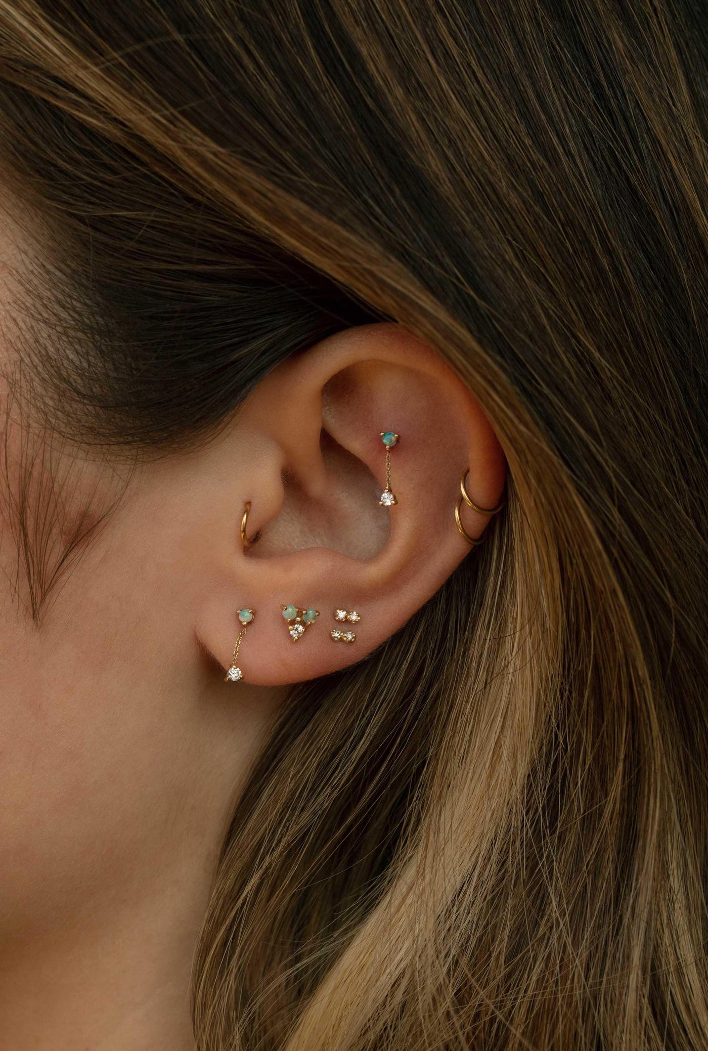 Chain Small Silver Hoop Earrings | Small Huggie Earrings | Orelia