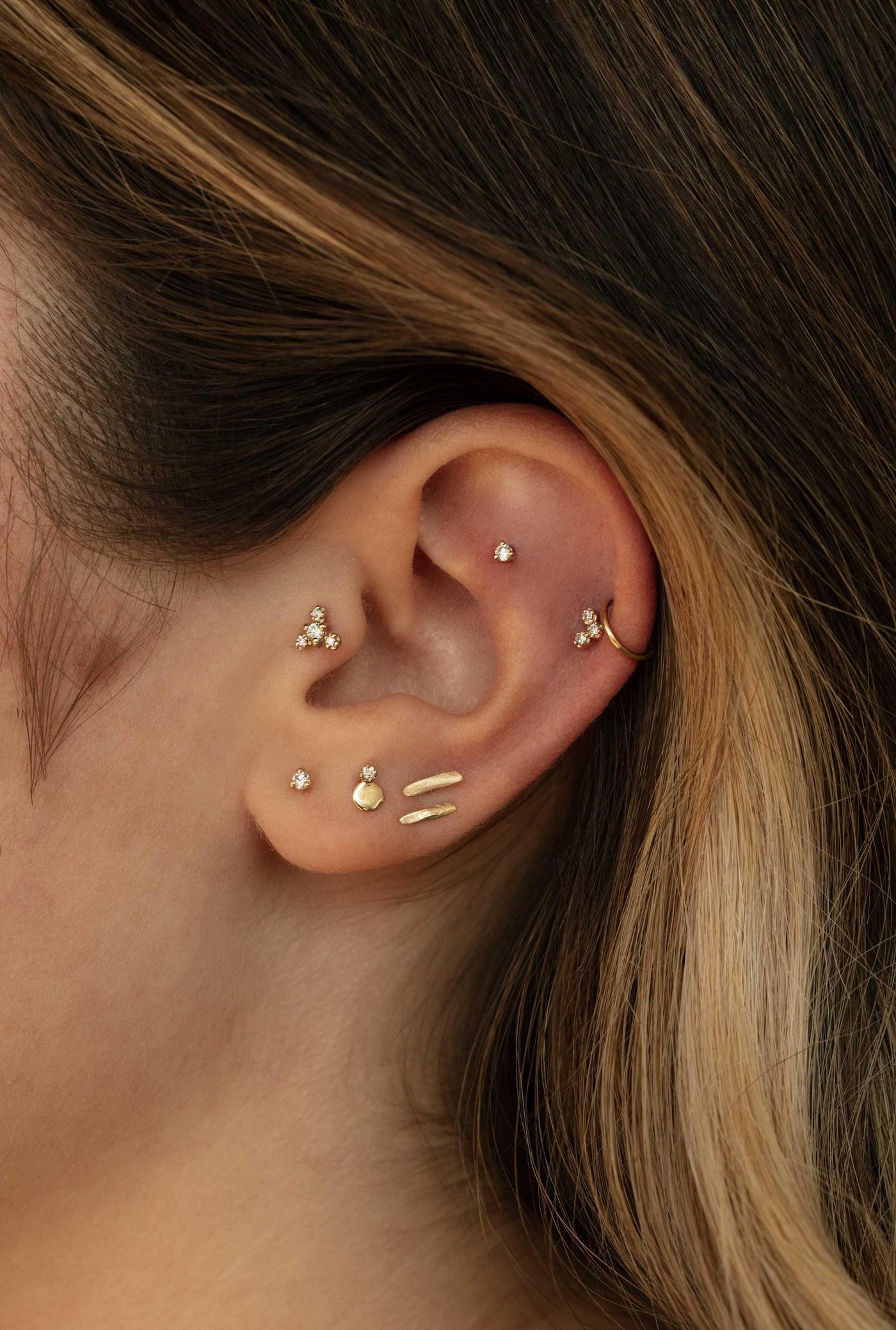 Diamond stud earrings with flat backs Clearance