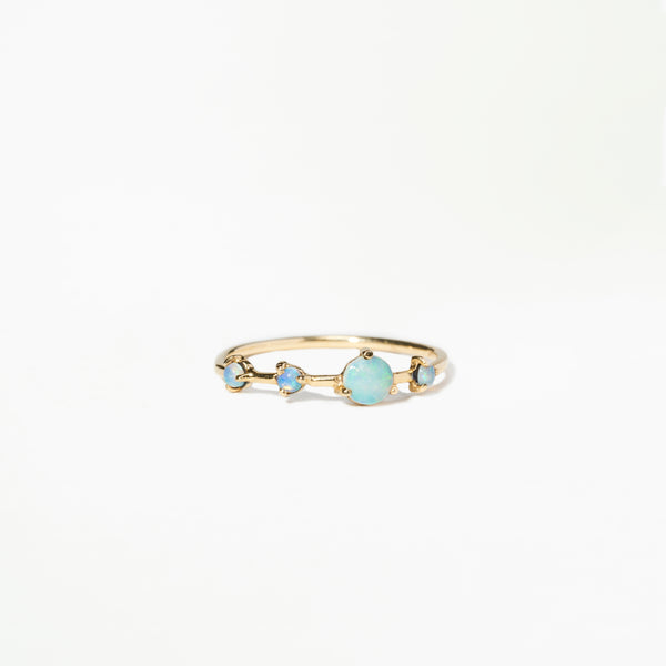 Large Four-Step Opal Ring