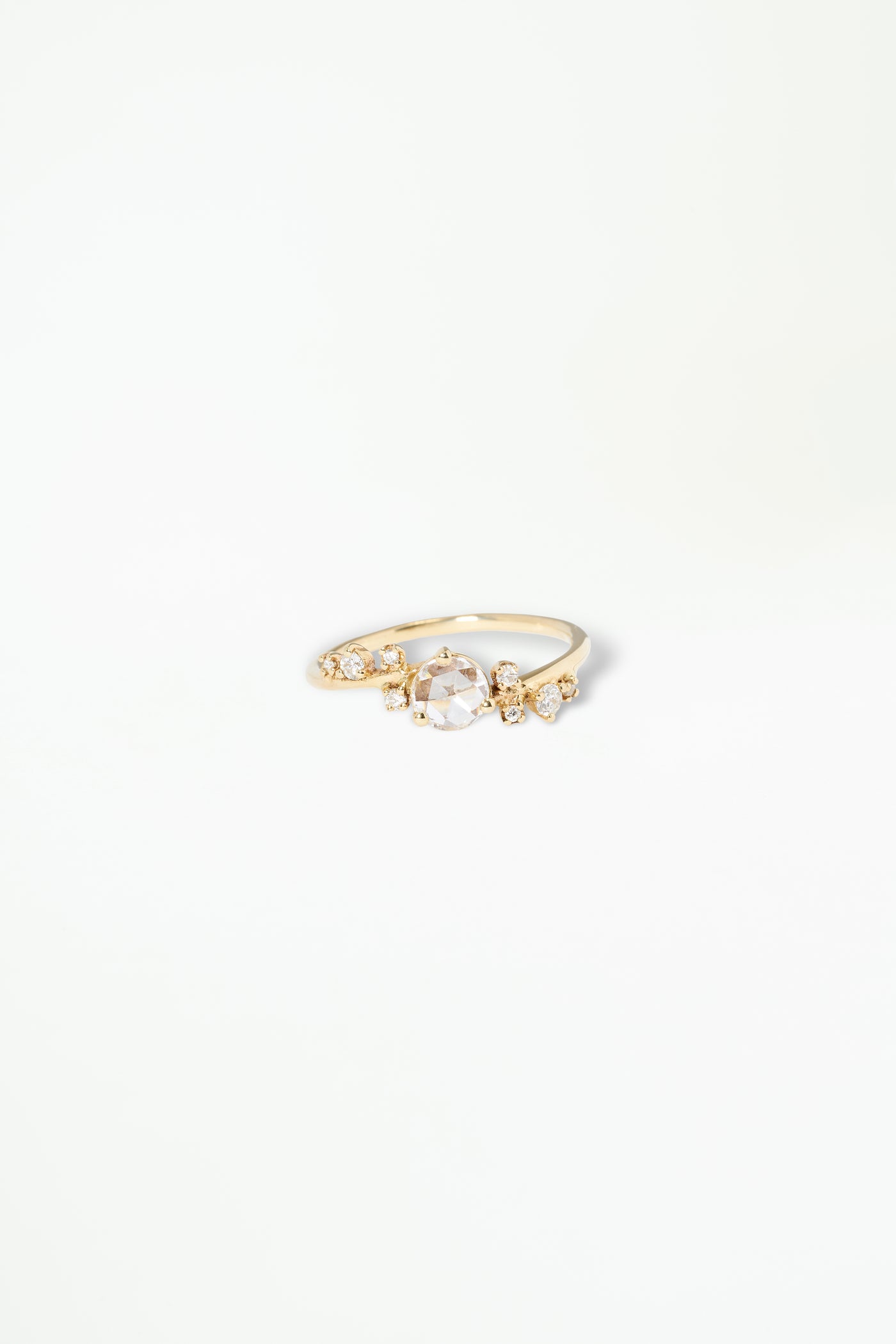 Medium Organic Crossover Rose Cut Diamond Ring