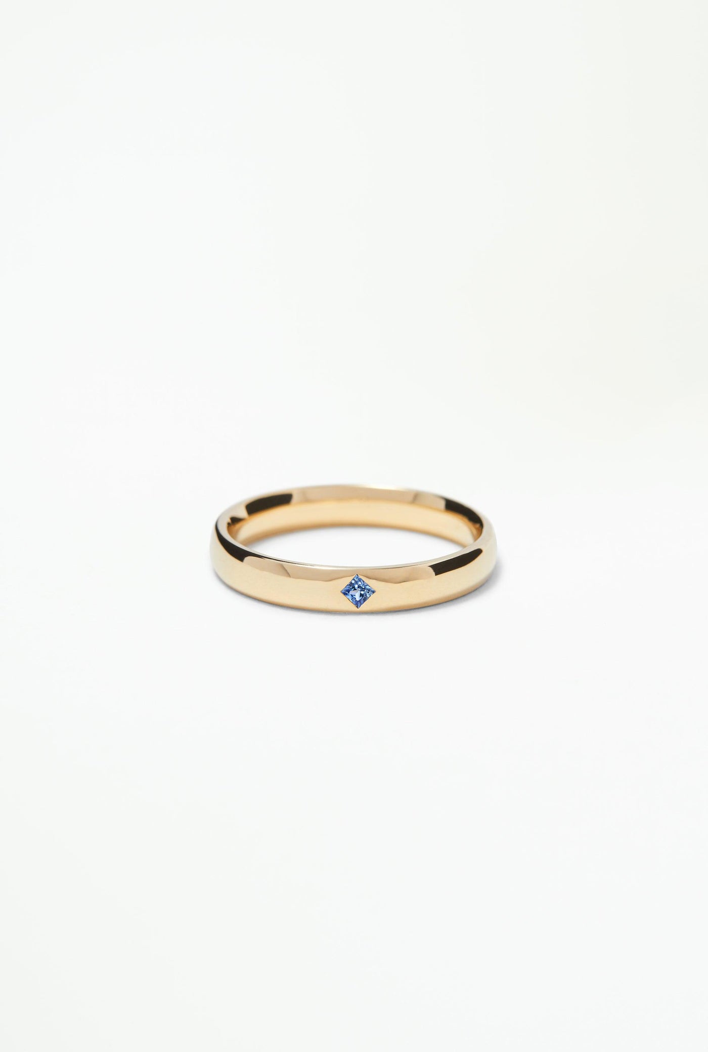 One of a Kind Princess Cut Blue Sapphire Row Ring