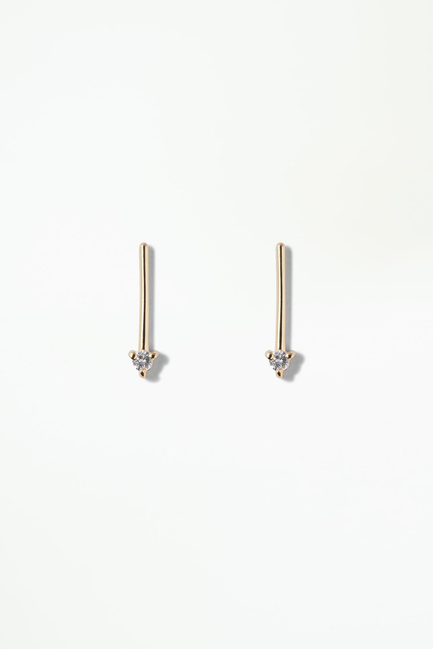 One-Step Bar Earring - Diamond - Single