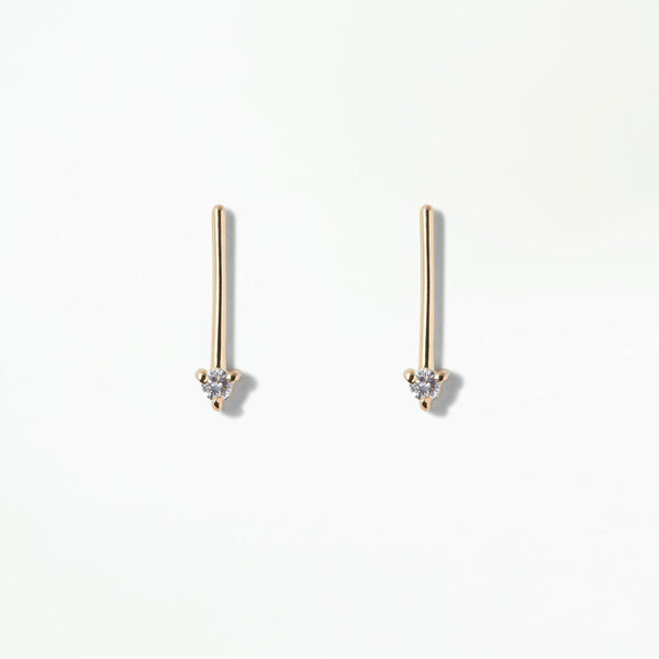 One-Step Bar Earring - Diamond - Single