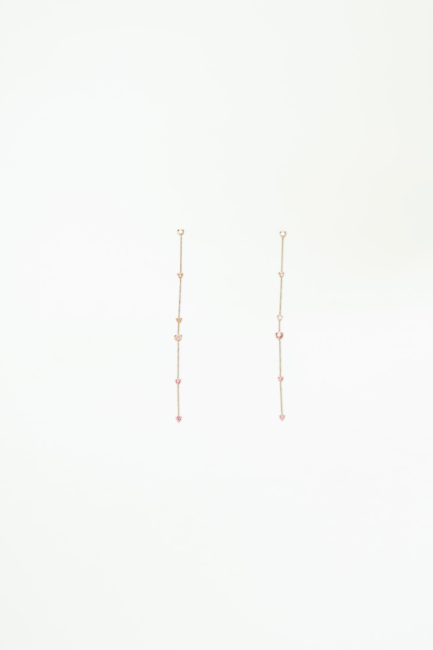 Blush Linear Chain Earrings - Pair