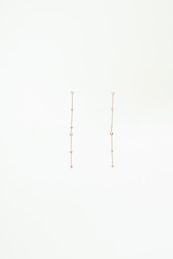 Blush Linear Chain Earrings - Pair