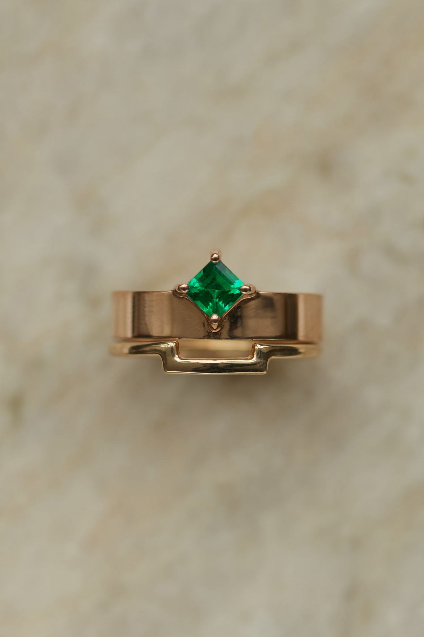 One of a Kind Emerald Monolith Ring