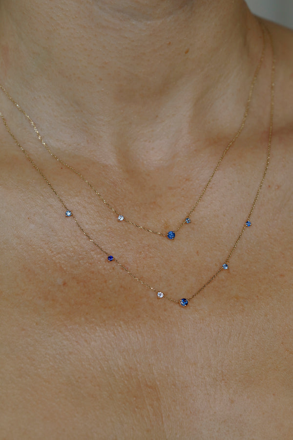 Three-Step Necklace - Sapphire