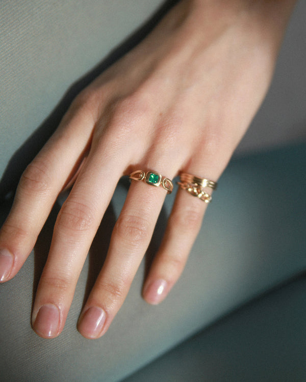 One of a Kind Asscher Cut Emerald Tempo Ring No. 2