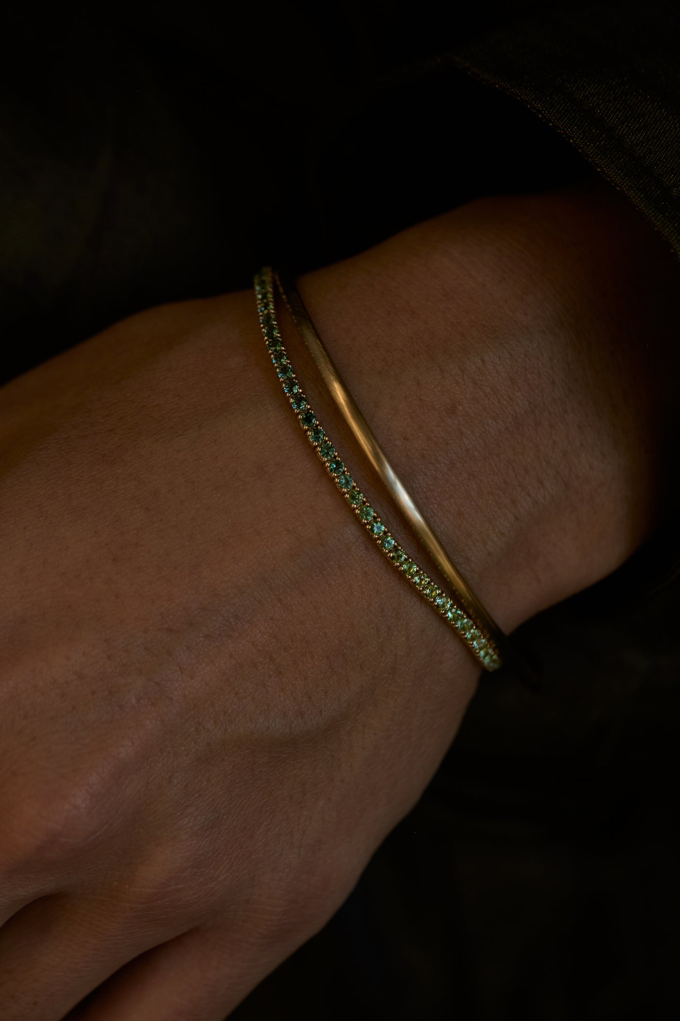 One of a Kind Green Tourmaline Tennis Bracelet