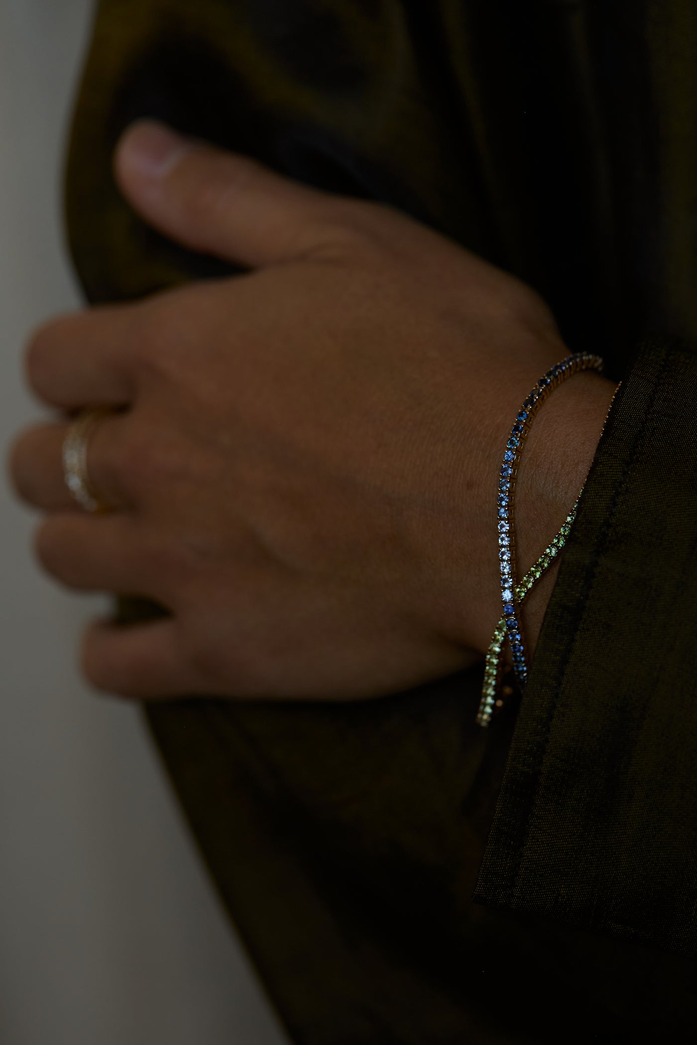 One of a Kind Sapphire Pulse Tennis Bracelet